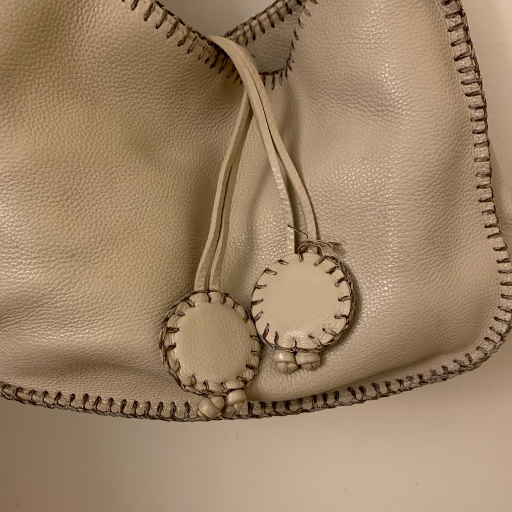 Carlos Falchi Soft Leather Cream Handbag - Picture 2 of 7